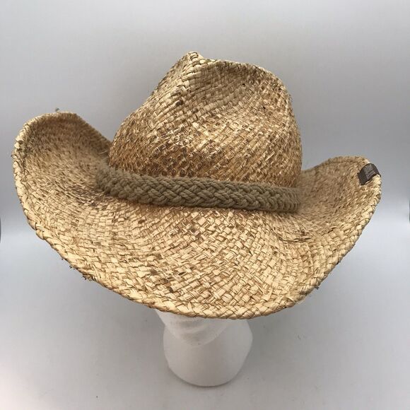 Panama Jack Woven Straw Cowboy Hat Adult Unisex OSFM Braided Twine Band Packable - Picture 7 of 13